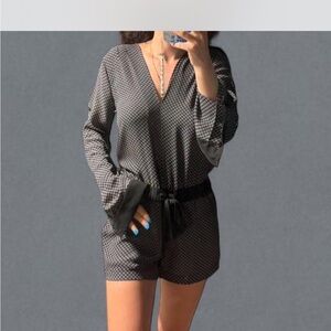 BCBGMaxAzria Black and White Patterned Top